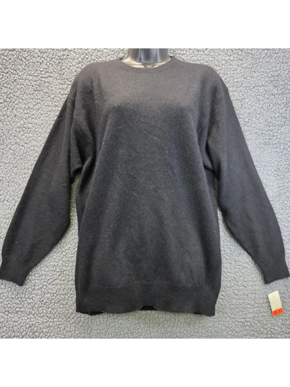 Fong's Wool Angora Pullover Sweater S Black Quiet Luxury Whimsygoth Oversized
